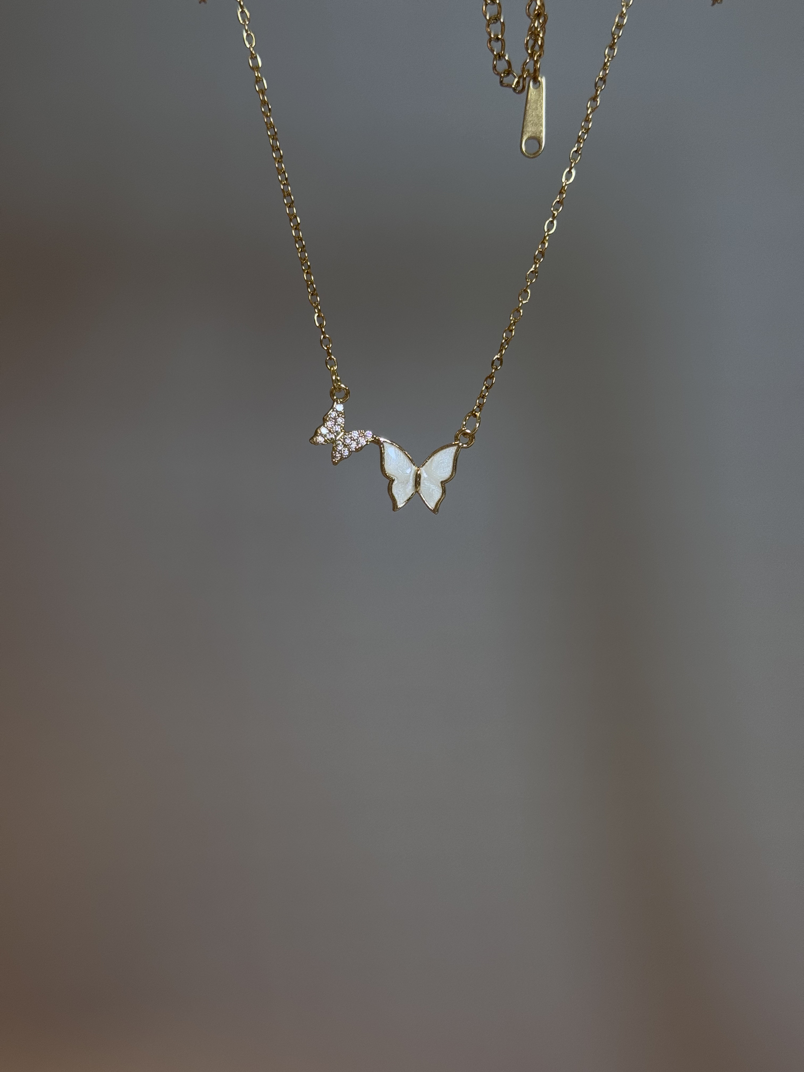 Gold Titanium Butterfly Necklace – Dainty Iridescent Pearl Pendant Choker for Women, Tarnish-Free Minimalist Jewelry - Image 3