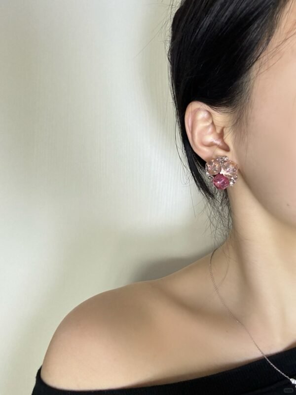 Korean-style Gradient Jelly Flower Earrings